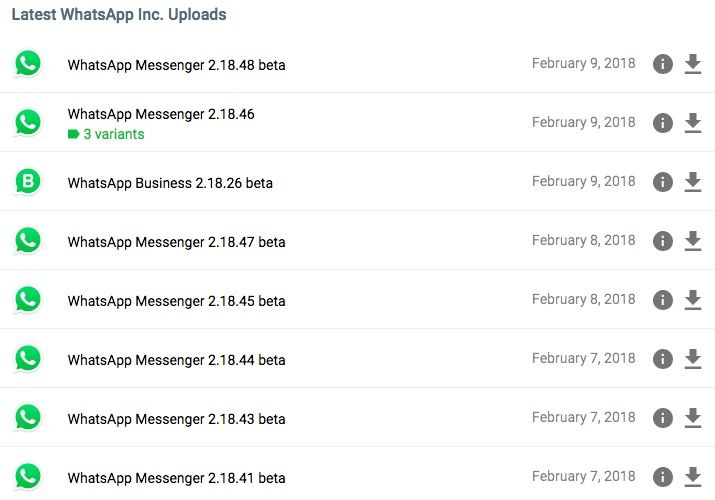 Descargar versión antigua de WhatsApp para Android