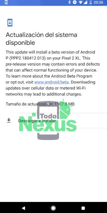 Descargar e instalar Android P Beta en Pixel 2 XL