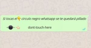 ¿Qué es el círculo negro de WhatsApp que dice «don’t touch here»? significado circulo negro whatsapp dont touch here