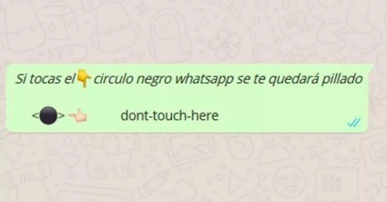 significado circulo negro whatsapp dont touch here